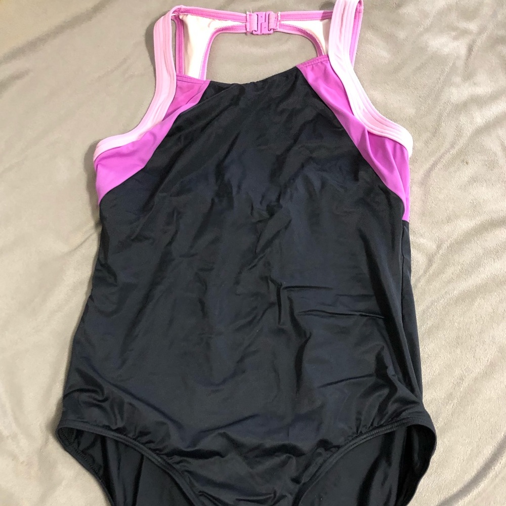 lands end black and pink one piece